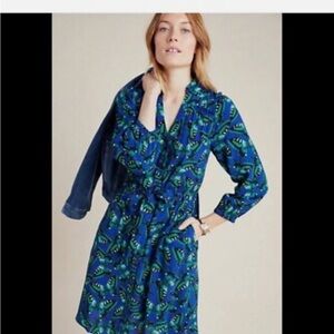 Anthropologie Maeve Navy and Teal Dress